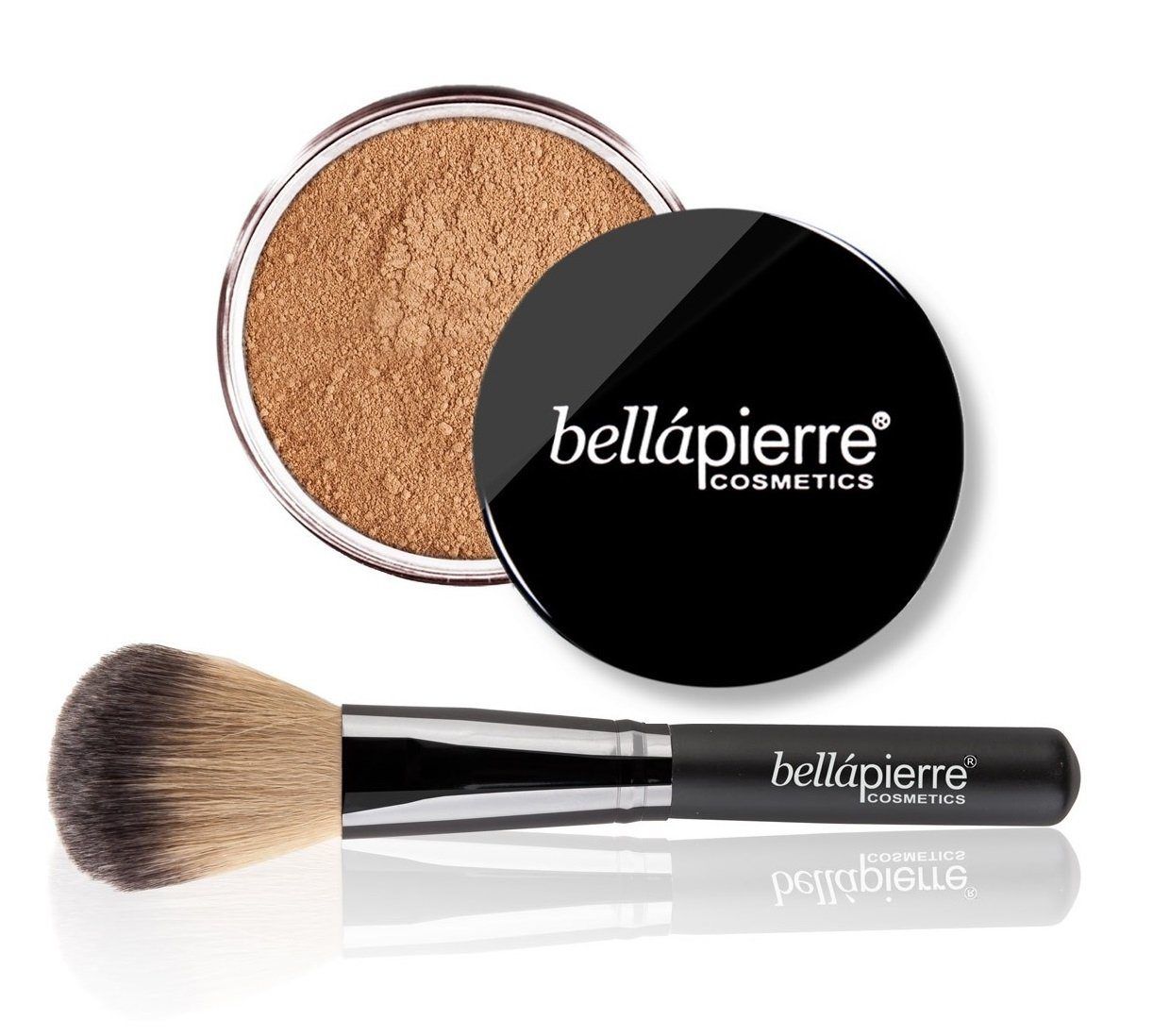 Mineral Foundation set Face Mineral Makeup SG Mineral Foundation Café + Foundation Brush